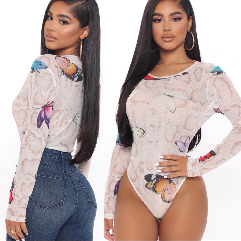 FashionNova Mesh Bodysuit Size Small NWT